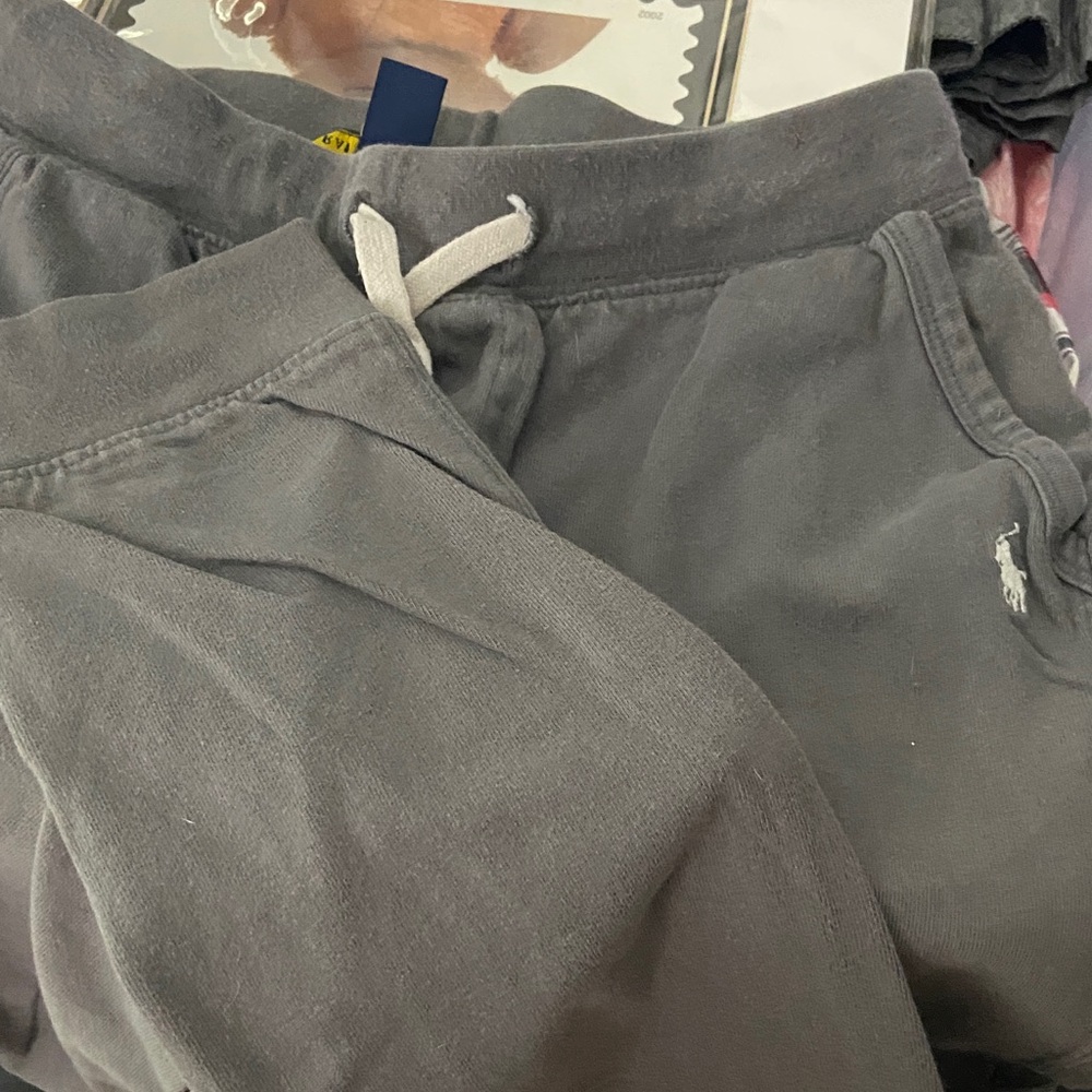 Polo by Ralph Lauren Kids Gray Cotton pants size medium (10/12) with Drawstring